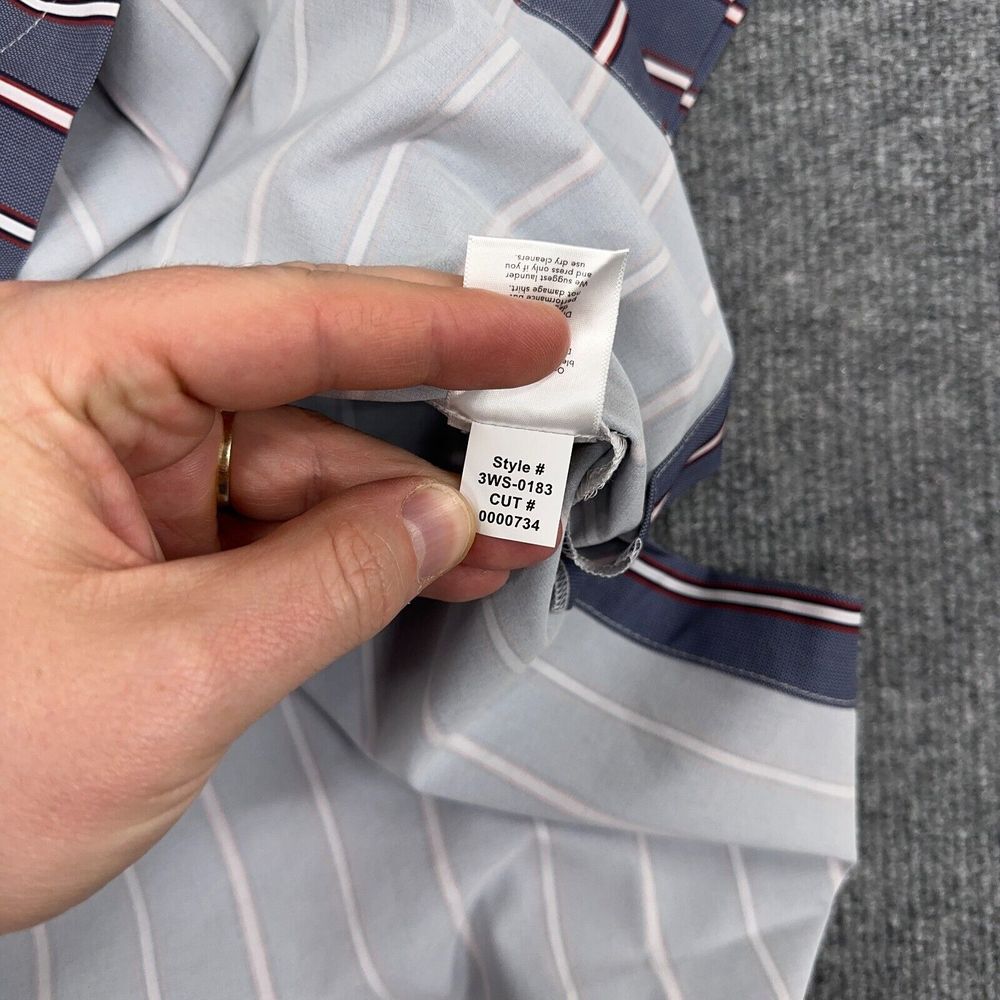 Mizzen Main Shirt Womens S Blue V Neck High-Low Blouse‎ Top Performance Office - Picture 9 of 10